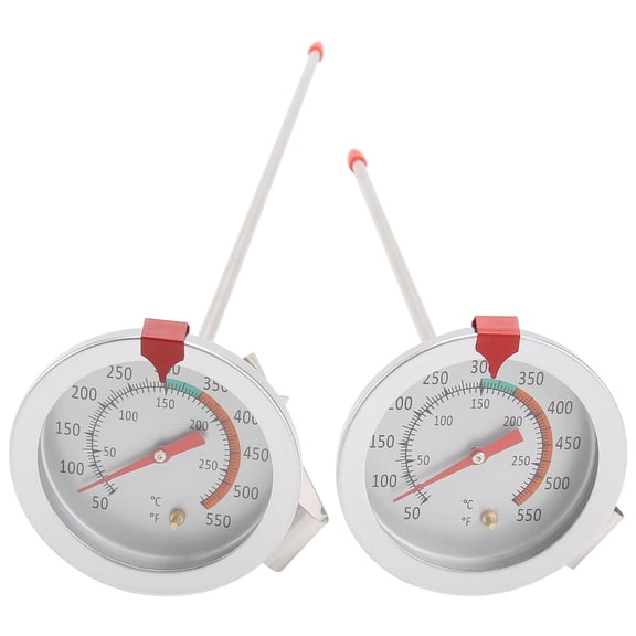 NUOLUX 2Pcs Baking Thermometer White with Precision Probe and Clip for Oven and Fryer Use
