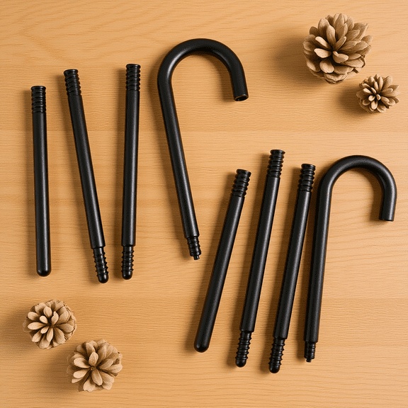 NUOLUX 2Pcs Black Magician Crutch Stick Decorative Plastic Cane for Costume and Cosplay