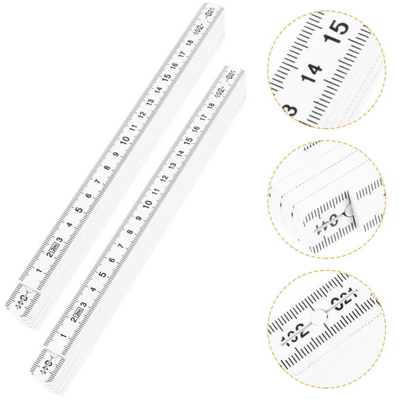 NUOLUX 2Pcs Flat Lay Rulers for Architects and Carpenters Multi-Angle Measuring 11.4x1.1x0.6in