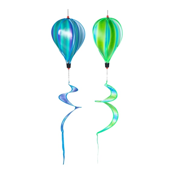 NUOLUX 2Pcs Green Hot Air Balloon Pendants for Home Interior in Spiral Shape 12.0*9.8*9.8in