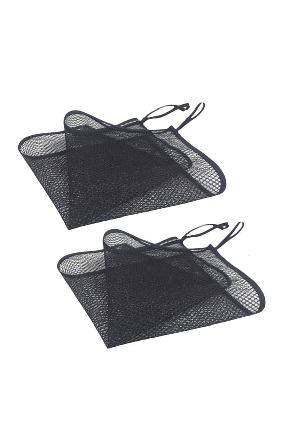 2Pcs Hanging Drawstring Mesh Bags Multifunctional Household Storage Bags Package(Black)