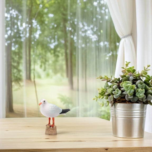 Toyandona Seagulls Seagull Figurine Multi Plastic 2Pcs Home Desktop Adornment