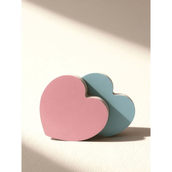 NUOLUX 2Pcs Heart Shaped Self Adhesive Post Notes in Assorted Colors for Everyday Reminder