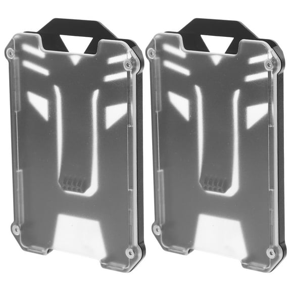 NUOLUX 2Pcs Black Id Card Holder Water Resistant Card Protector Sleeve for Office Use