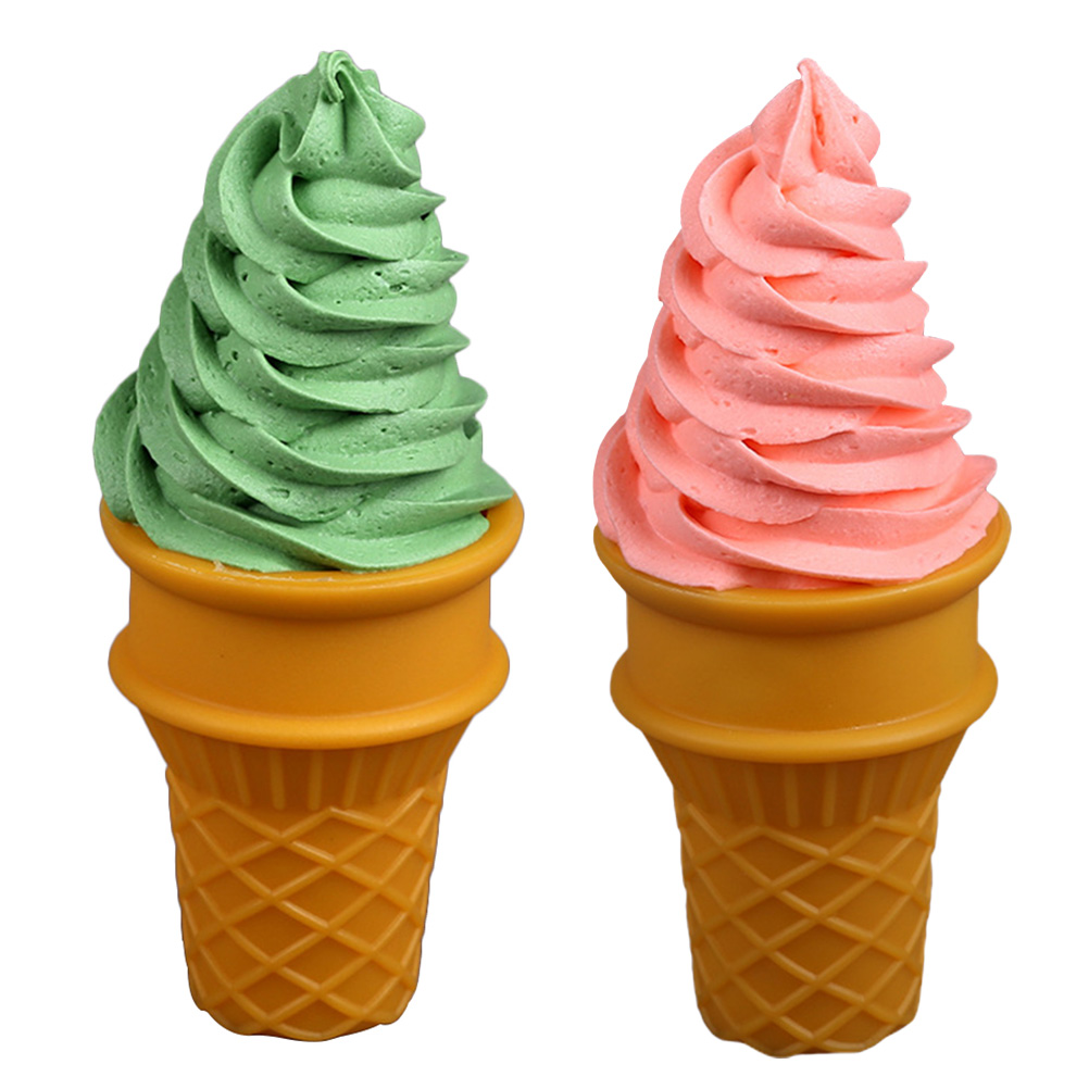 NUOLUX 2Pcs Lifelike Ice Cream Modeling Figurine Lovely Ice Cream Cone
