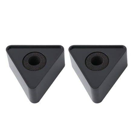 NUOLUX 2Pcs Portable ABS Injection Molding Triangle Shaped Interview Mic Microphone Logo Flag Station Logo (Black)