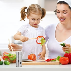 NUOLUX Set of 2 Stainless Steel Seasoning Shakers for Kitchen Salt Pepper Spice Powder