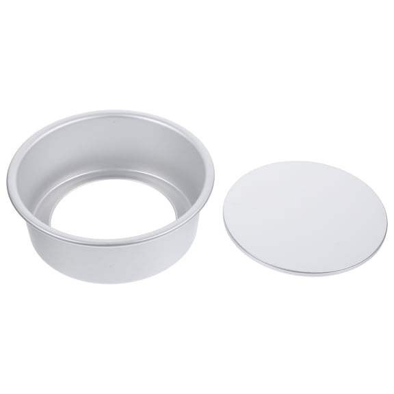 NUOLUX Round Cake Pan Plated Silver Aluminum Alloy Nonstick Removable Bottom 2Pcs