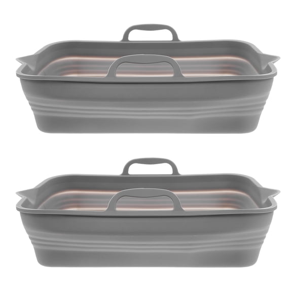 NUOLUX Foldable Silicone Baking Tray Nonstick Heat Resistant Grey for Home Use 2Pcs