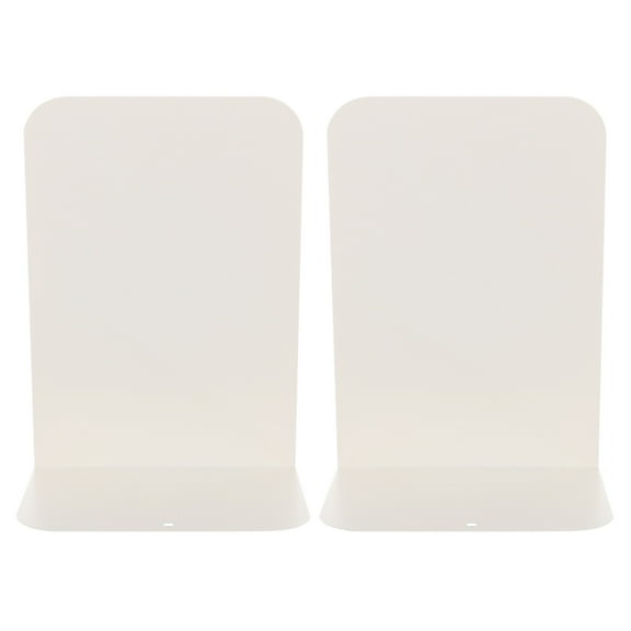 Tineasur 2Pcs Premium Metal Bookends Beige Color for Office and Home Desktop Use