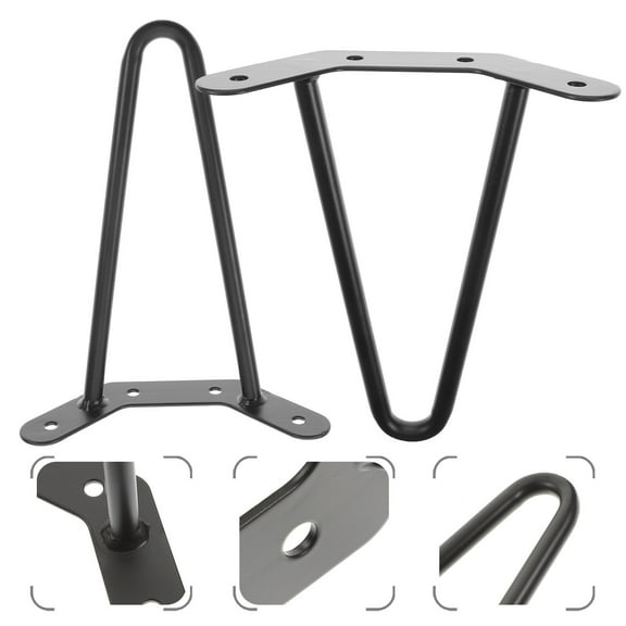 Toyandona Durable Black Metal Table Legs for Furniture Smooth Finish 2Pcs