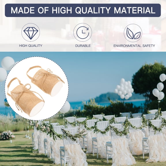 NUOLUX 2Pcs Wedding Burlap Storage Baskets Eco-Friendly Linen for Stylish Party Decor