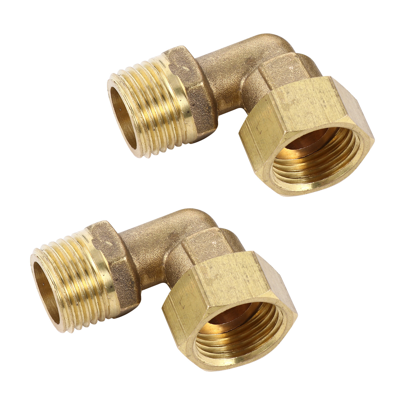 NUOLUX 2pcs 90 Degree Brass Elbow Gas Pipe Fitting Copper Inner Thread