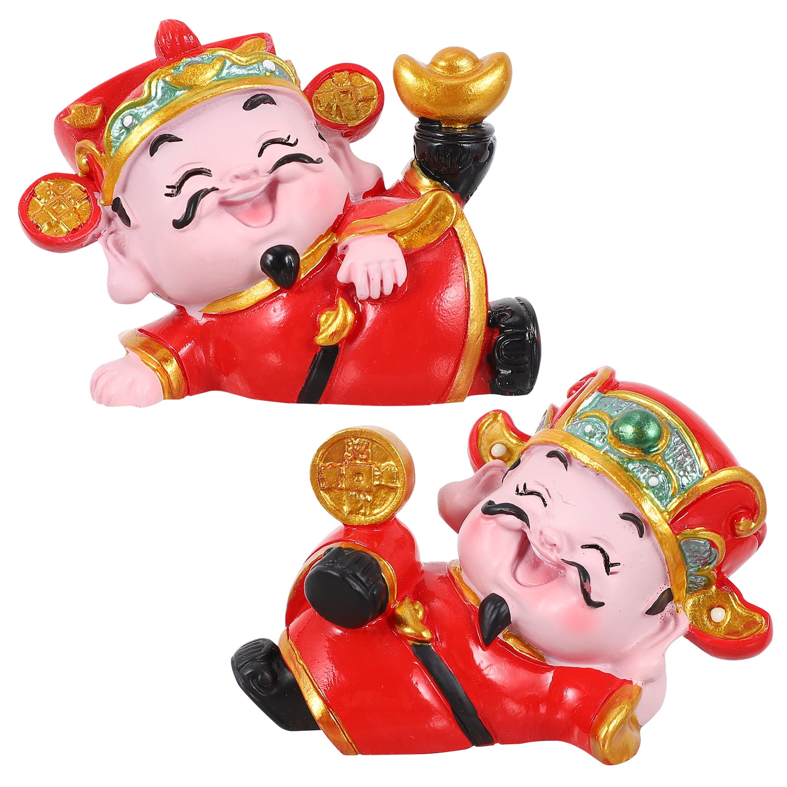 Nuolux 2pcs Birthday Cake Decorations God Of Fortune Ornament Baking 