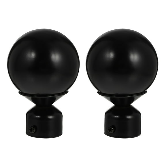 Tineasur 2Pcs Black Curtain Rod Final Decorative Heads Simple and Fashionable