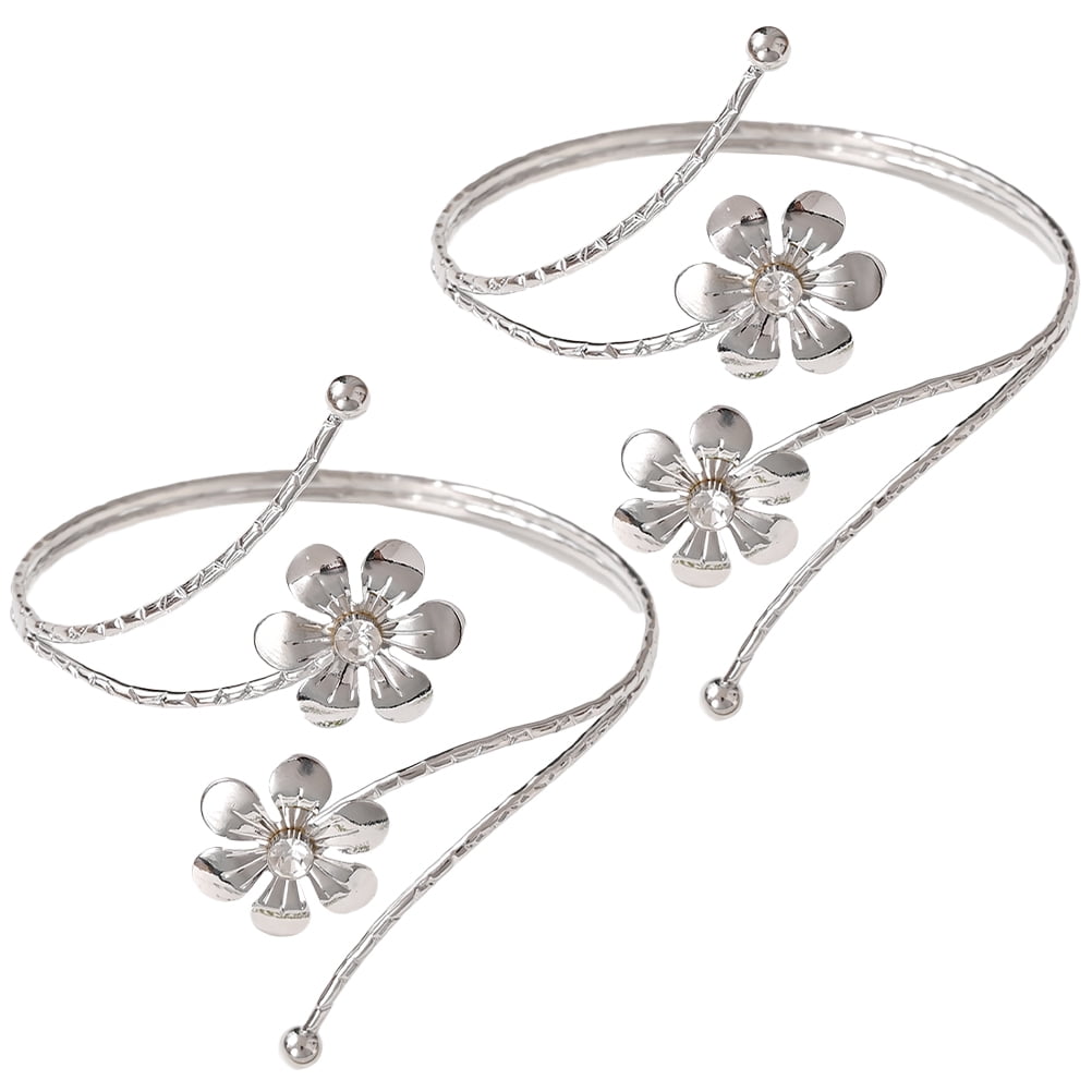 NUOLUX 2pcs Curtain Tie Backs Metal Flower Curtain Buckles Curtain