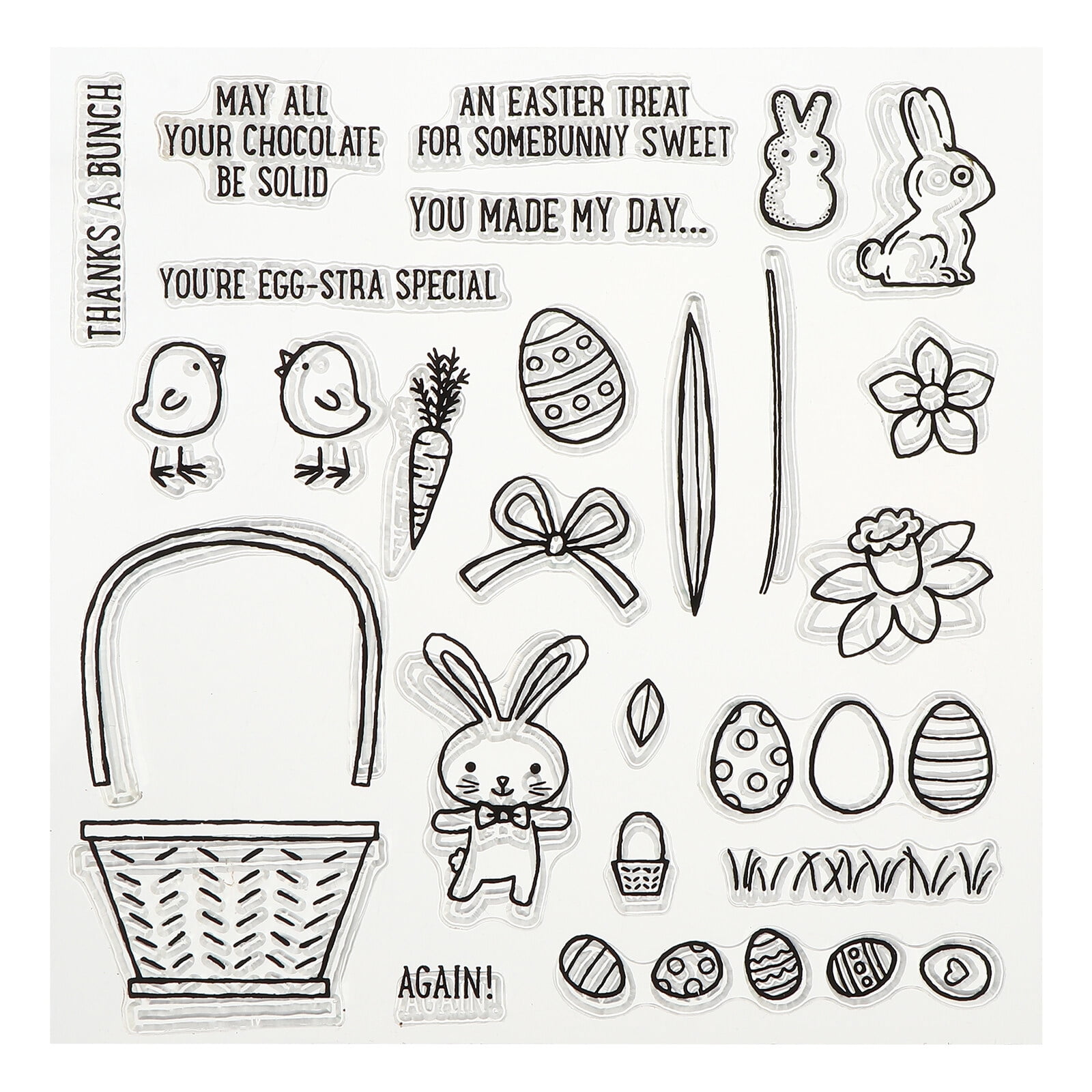Linda Craft Happy Easter Clear Stamps - 15x13cm Silicone Stamps For Card Making, Scrapbooking, And DIY Crafts