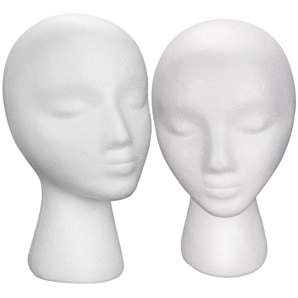 NUOLUX 2pcs Female Head Model Foams Model Head Mannequin Head for Hats