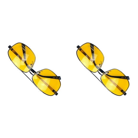 NUOLUX 2pcs Metal Frame Night Polarized UV400 Driving Anti-Glare Sunglass