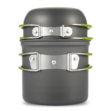 Wealers Stainless Steel 8-Piece Pots & Pans Camping Cookware Set