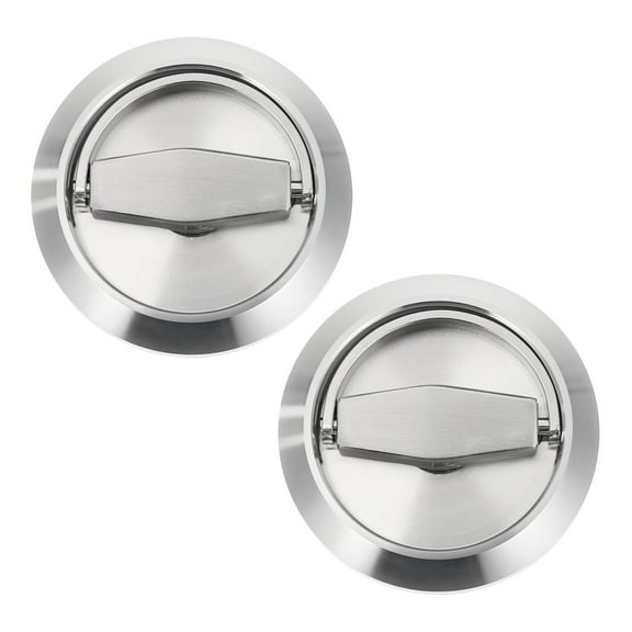 Tineasur Stainless Steel Recessed Handle Pull Ring Durable for Home 2Pcs