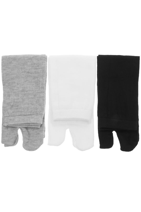 3 Pairs Tube Shape Tabi Toe Socks for Toe Separation and Comfort in Various Sizes
