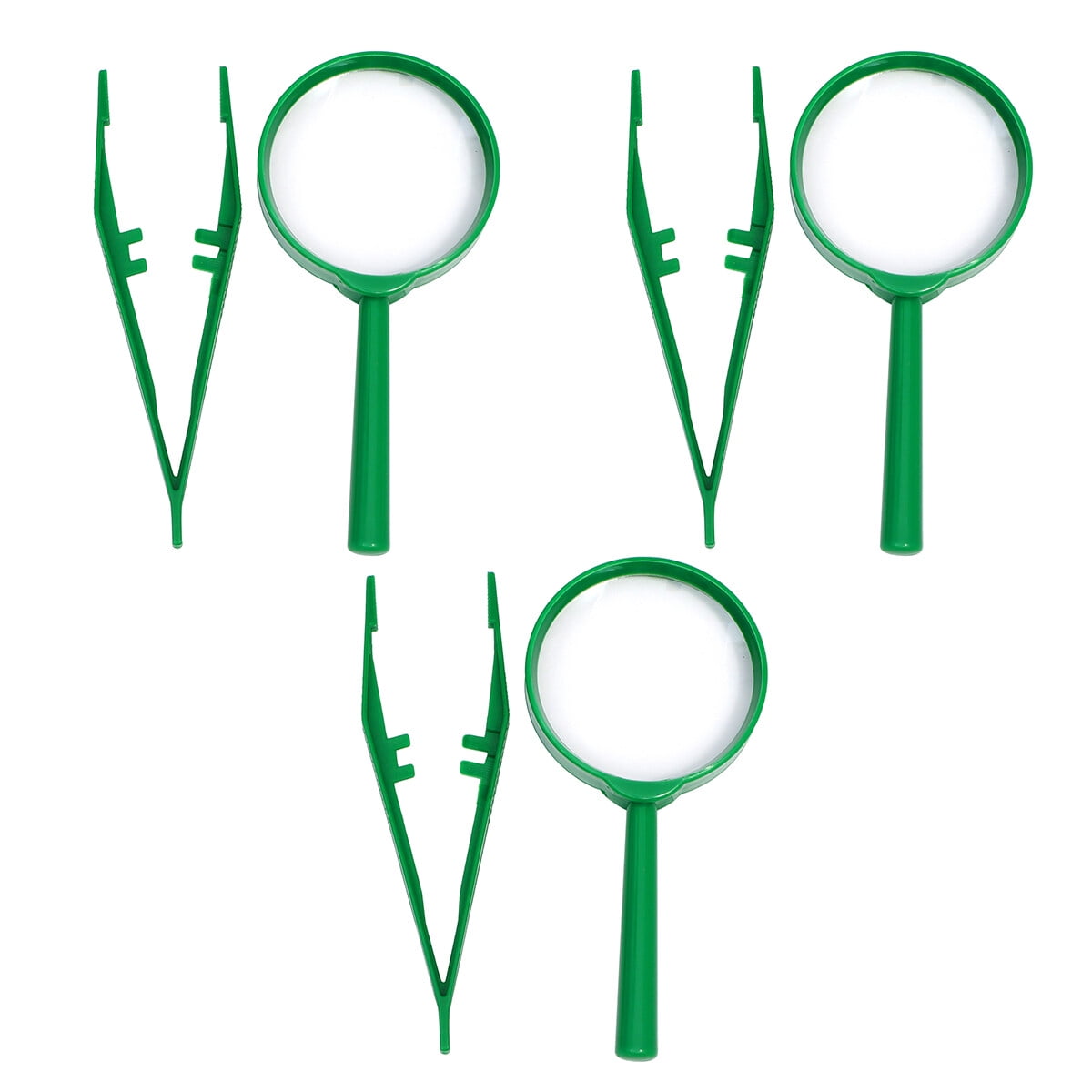 NUOLUX 3 Sets Kids Observation Magnifying Glass Tweezers Observation