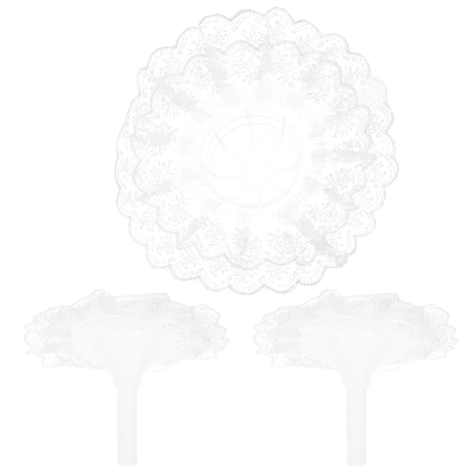 Tineasur Wedding Floral Holder White Lace Collar DIY Bridal Bouquets Handle