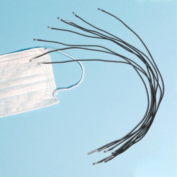 NUOLUX 30-Pack Black Elastic Cords Made from Round Latex for Comfortable Face Replacement