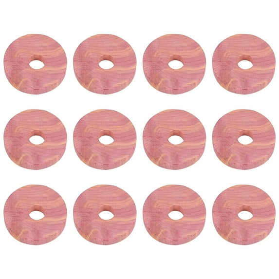 NUOLUX 30pcs Cedar Wood Ring Circular Bug Repellent Ring Wooden Round Chips Mothproof Wardrobe Cedar Chip