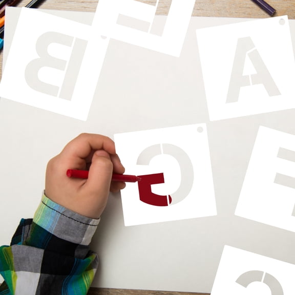 NUOLUX 36 Pcs Number Stencils For Walls Letter And Number Stencils White Craft Projects For Teachers