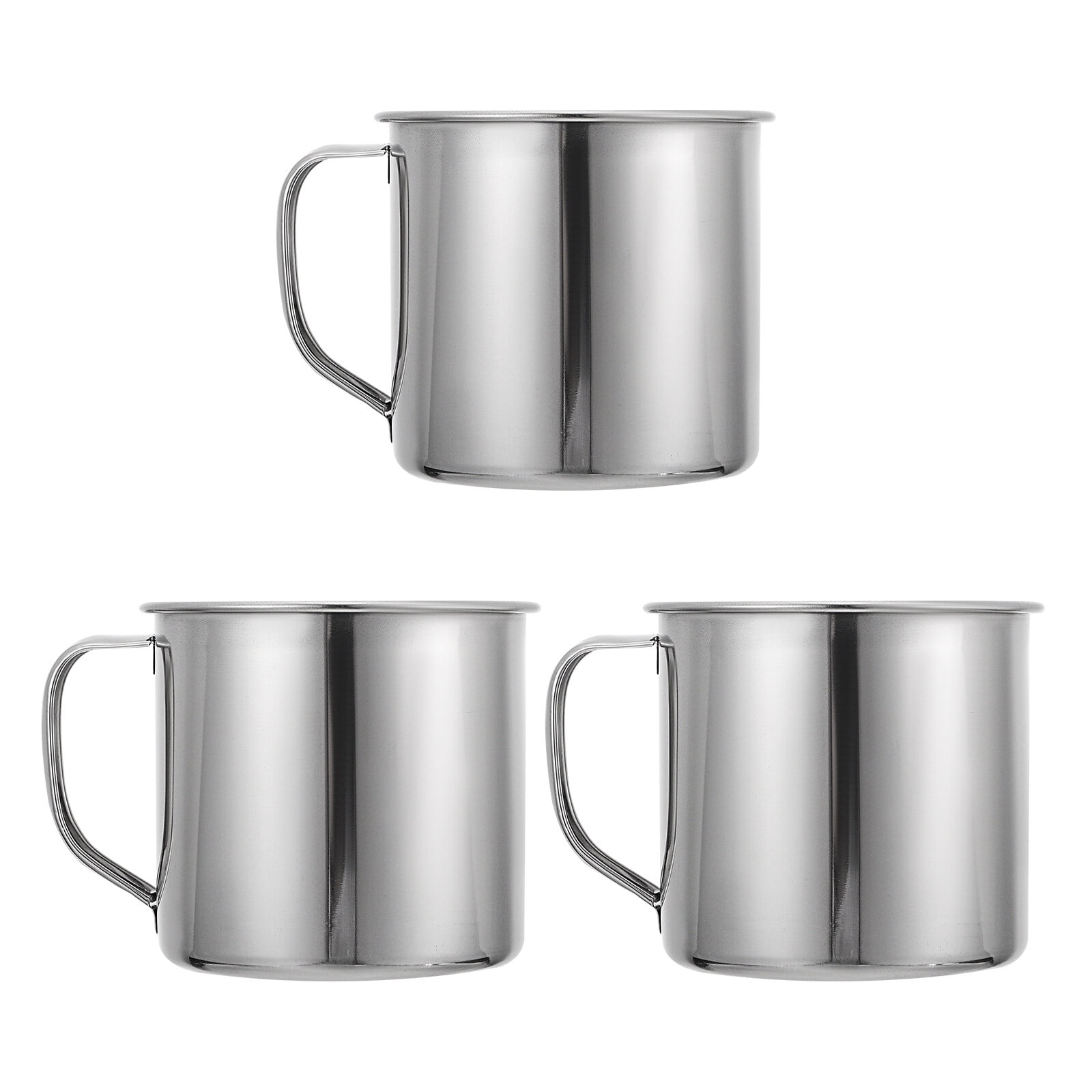NUOLUX 3Pcs Children Drinking Cups Stainless Steel Mug Practical Tea Cups with Handle