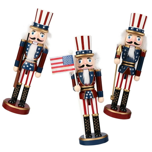 NUOLUX 3Pcs Nutcracker Decor Wood Traditional Soldier For Classmates And Collectors
