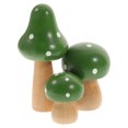 thumbnail image 1 of NUOLUX 3Pcs Red Wood Simulated Mushroom Wooden Sculpture Miniature Landscape Ornament for Home Office, 1 of 8