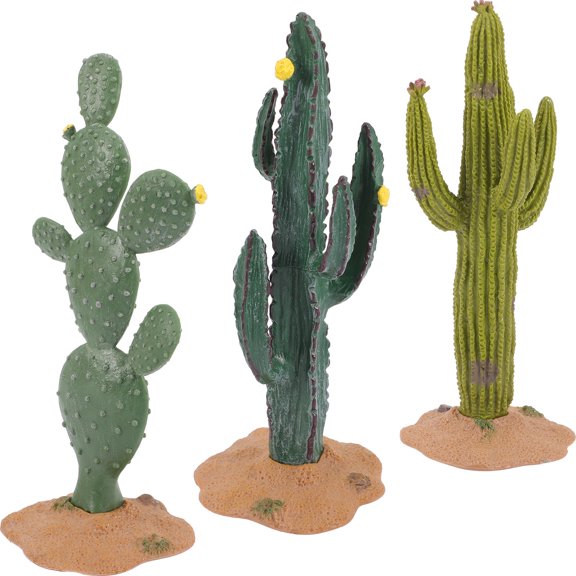 NUOLUX 3Pcs Simulated Cactus Ornament Cactus Crafts Western Party Decorations Sand Table Decor