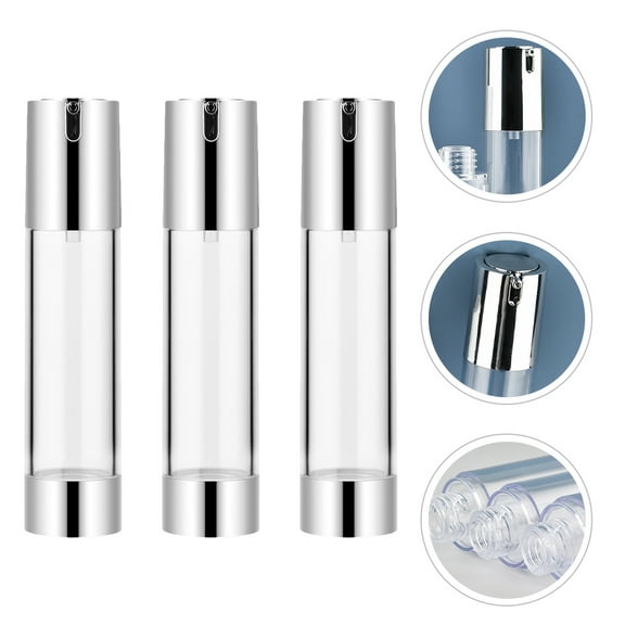NUOLUX 3Pcs U-shaped Simple Structure Airless Pump Bottle Refillable Containers For Makeup Foundations 50Ml