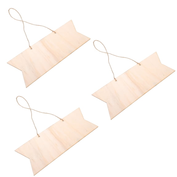 NUOLUX 3Pcs Unfinished Wood Slices Brown Hanging Plaques for Painting and Decoration