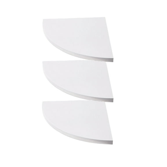 Tineasur 3-Piece White Floating Wall Shelves Triangle Fan Shape Storage Display for Home Decor
