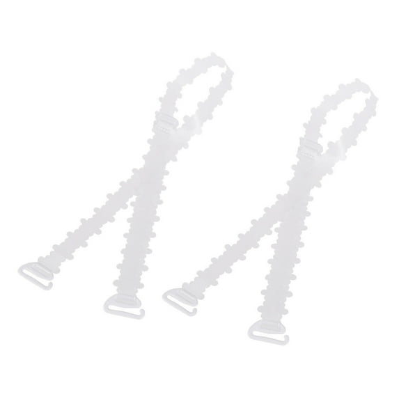 NUOLUX 3pairs/pack Bra Strap Clips Holder Non-slip Elastic Clip Dull Polish Lace Clear Bra Shoulder Strap Transparent (Flowers)