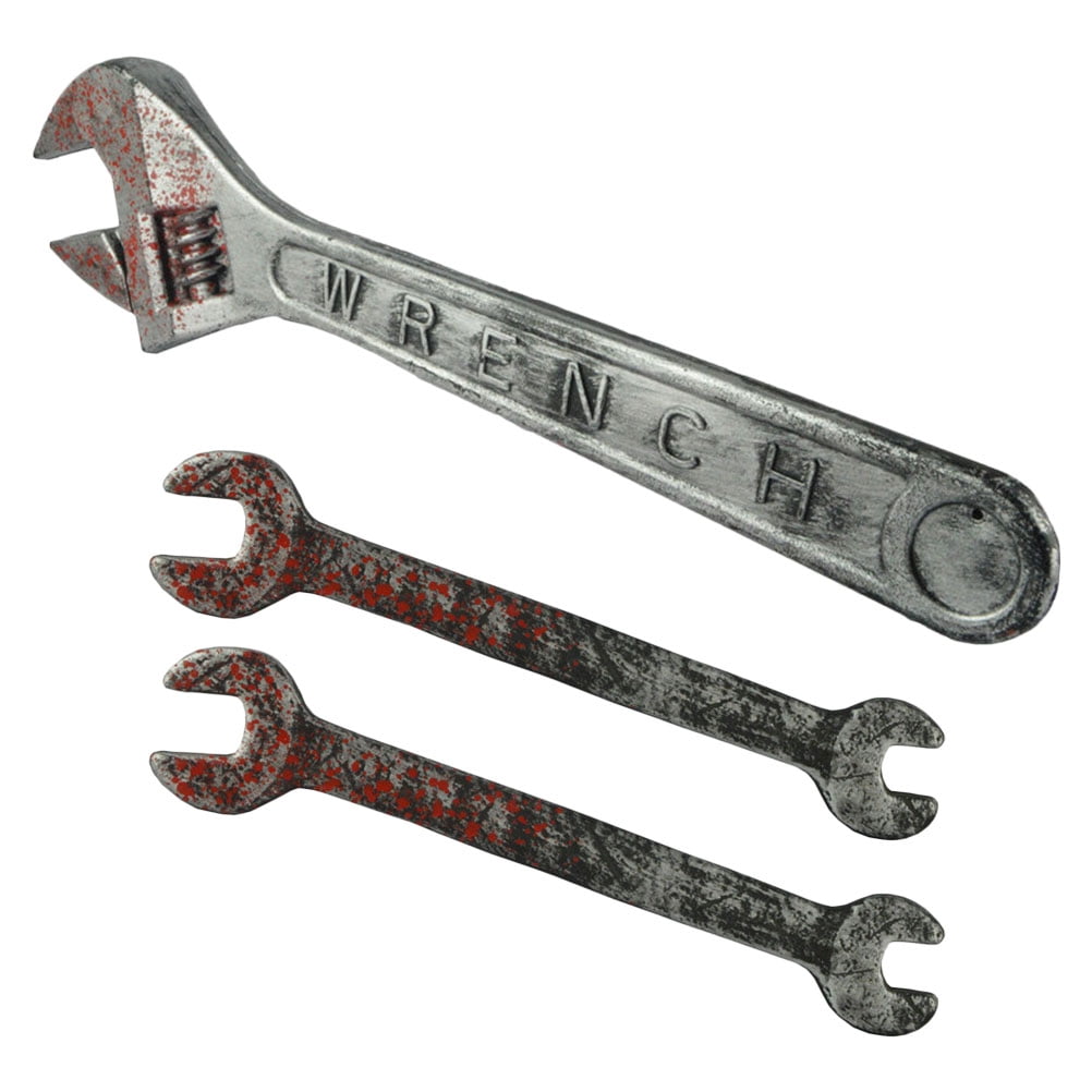 NUOLUX 3pcs Bloody Wrench Party Tricky Toy Plastic Fake Wrench Haunted