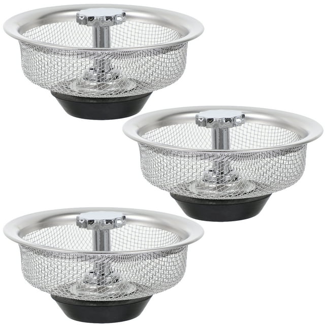 NUOLUX 3pcs Kitchen Sink Strainer Mesh Stainless Steel Sink Drain