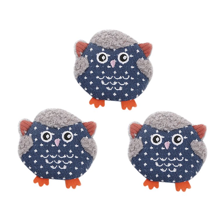 NUOLUX 3pcs Pet Plush Owl Toys Educational Animal Doll Cat