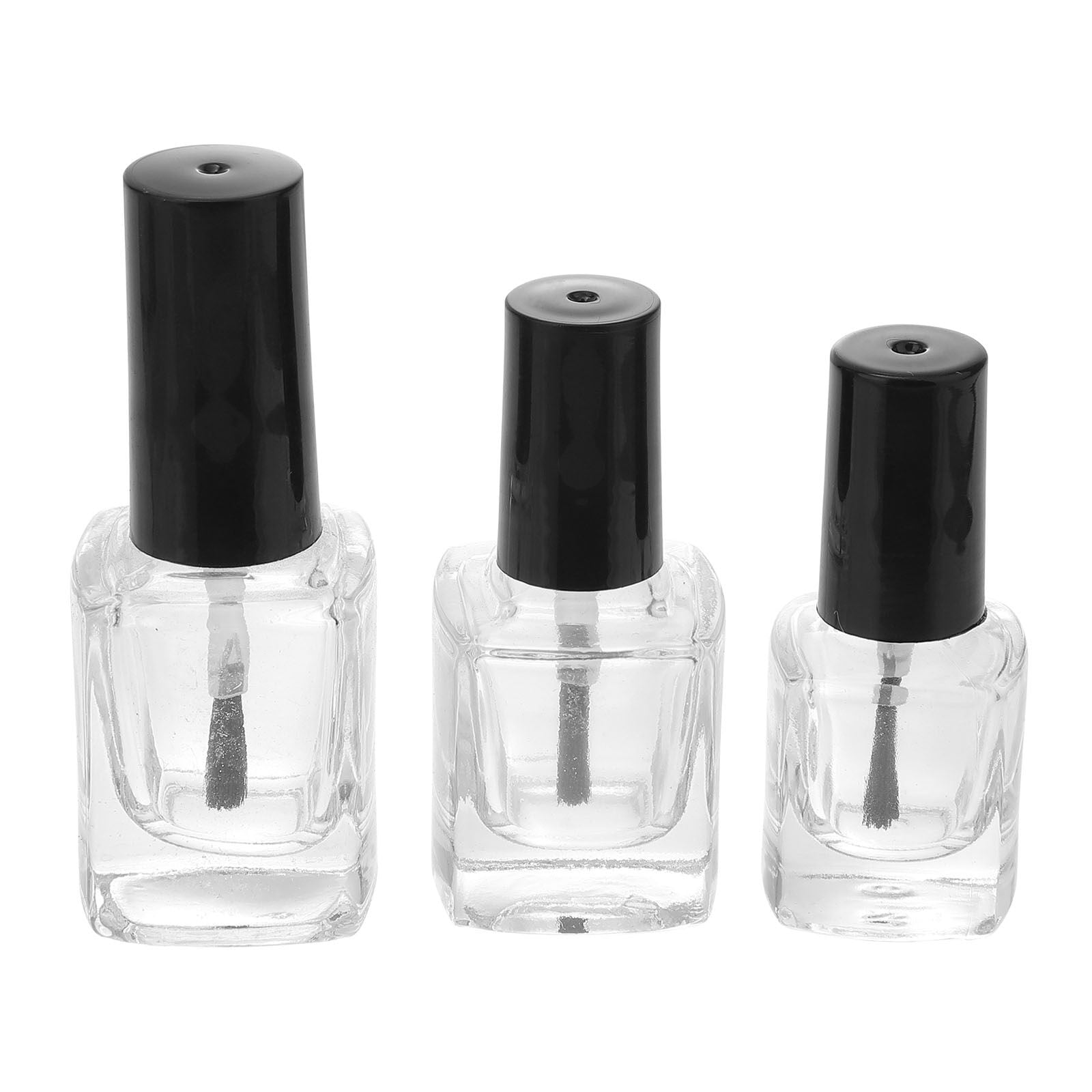 NUOLUX 3pcs/pack 5ml 10ml 15ml Empty Nail Polish Bottle with Brush