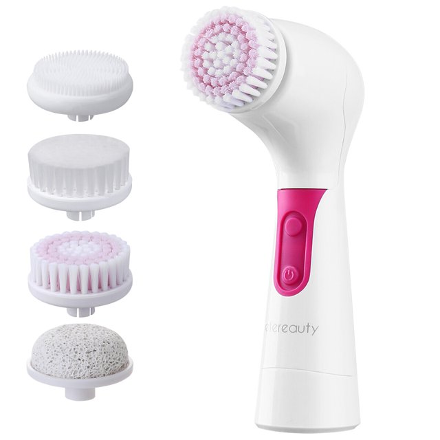 NUOLUX 4 in 1 Waterproof Electric Facial and Body Cleansing Brush with