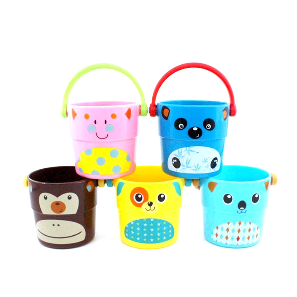 NUOLUX 4 Pcs Children Bathing Pour Bucket Toy Bathtub Bath Bucket