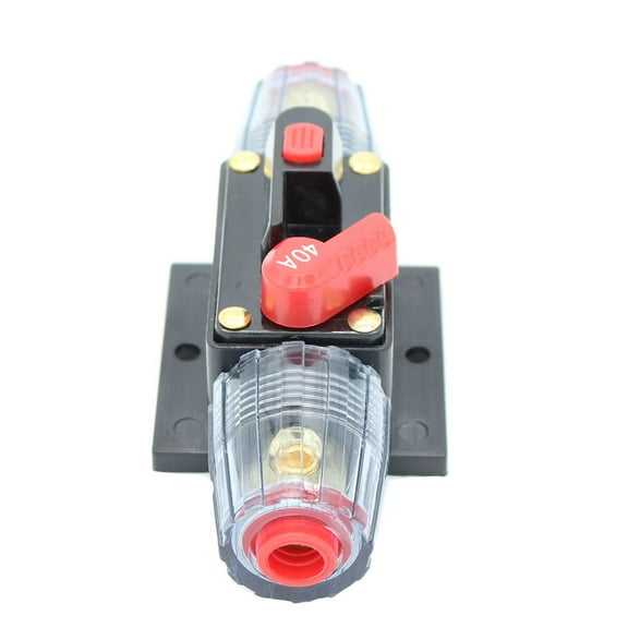 Tineasur 40 Amp Auto Resettable Circuit Breaker for Car Audio and Rv Protection with Multi Color and Plated Gold Contacts