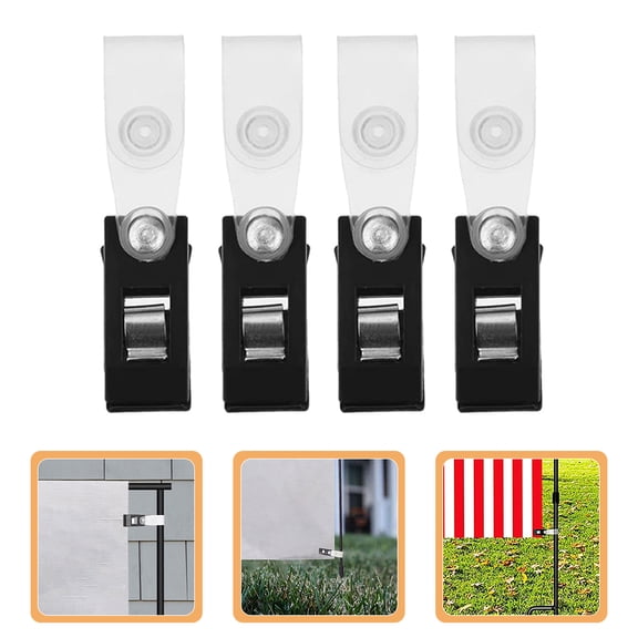 NUOLUX 40Pcs Black Garden Flag Clips Plastic Windproof Stoppers for Yard Banner Secure