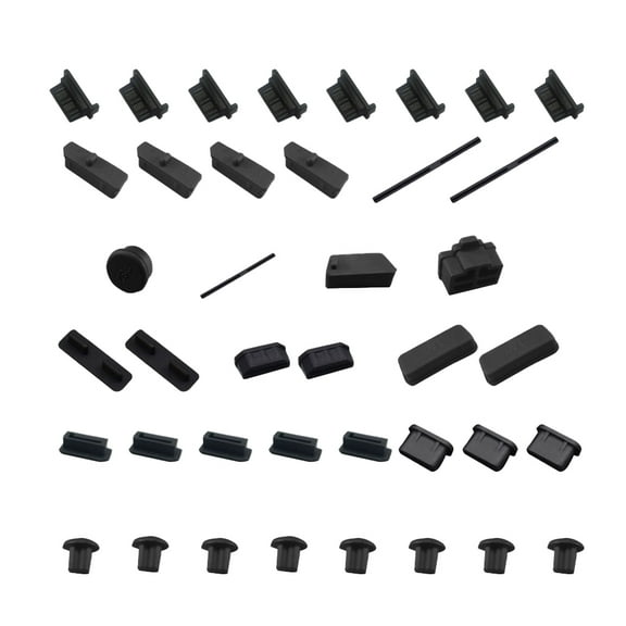 Toyandona Nuolux Desktop Computer Port Cover 40Pcs Black Silicone Protector