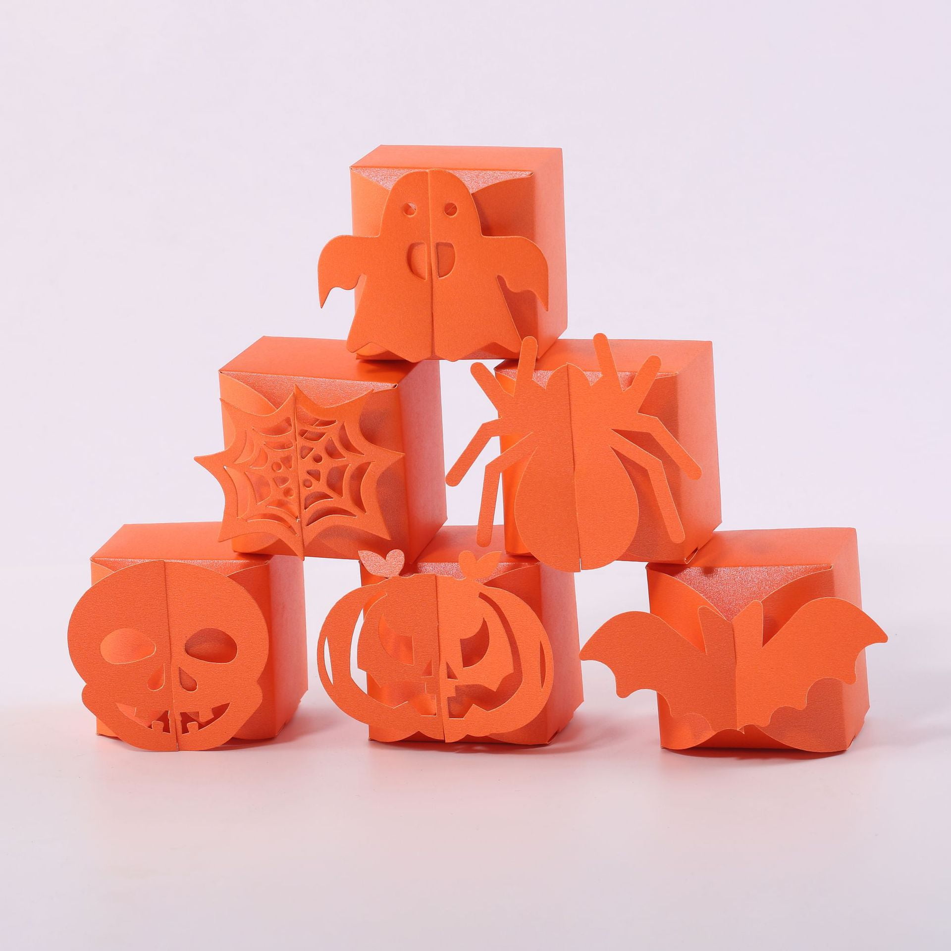 NUOLUX 48 pcs Halloween Treat Boxes Halloween Paper Boxes Halloween