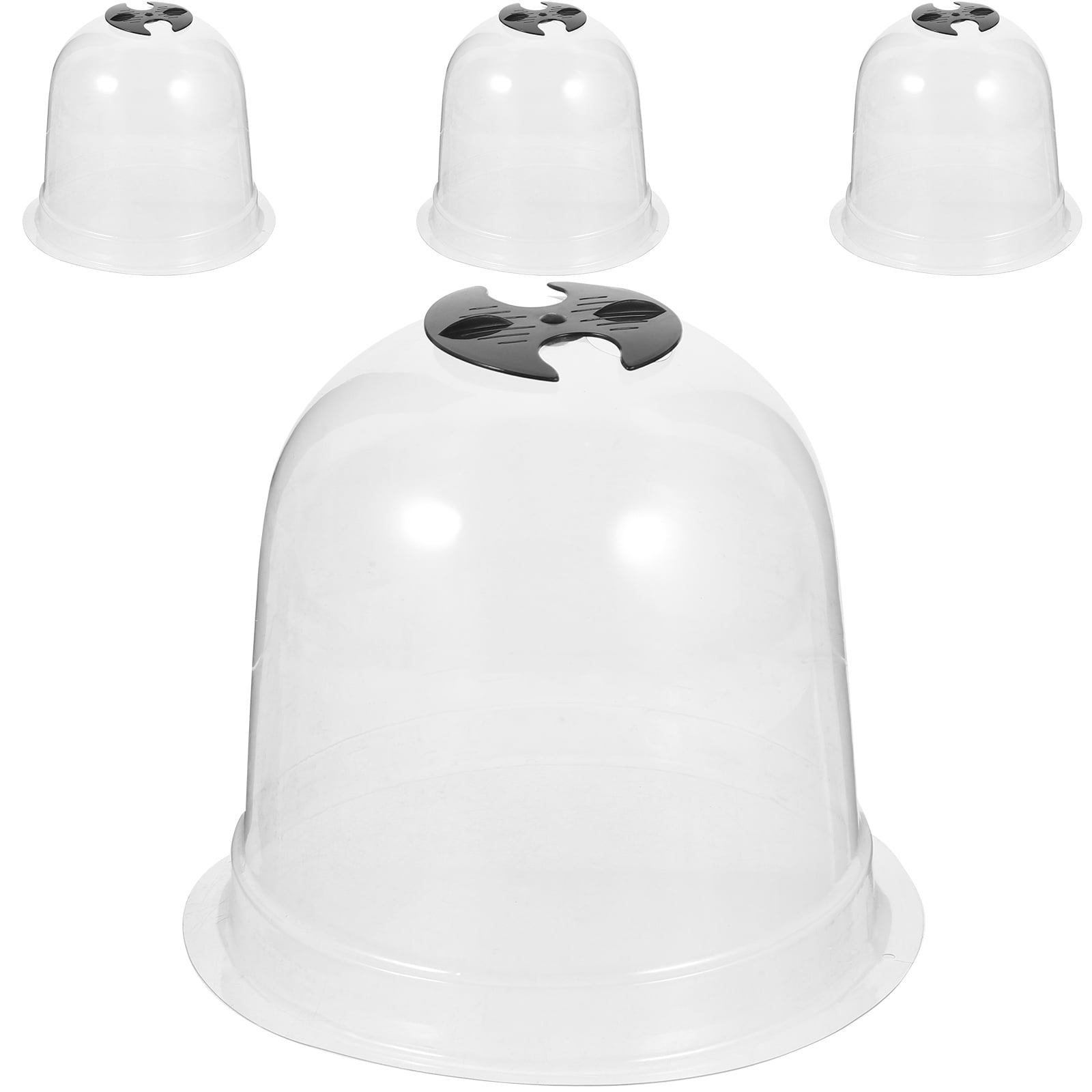 NUOLUX 4PCS Succulent Plants Plastic Cover Practical Rainproof Cover Breathable Succulent Lid